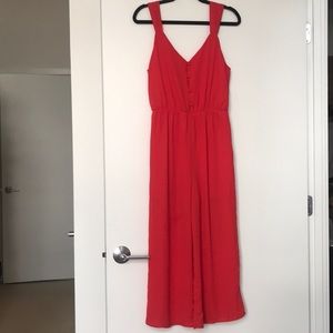 Airy chiffon wide leg romper